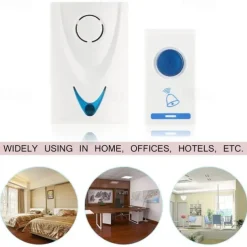 Wireless Doorbell 1 Button 1 Receiver Remote Control Home Security Door Bell