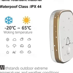 Wireless doorbell loud enough at 1000 feet with 4 levels of volume and silent mode doorbell LED blinking