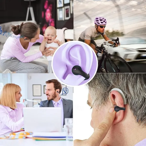 Wireless Ear Clip Bone Conduction Headphones Headset Clip On Open Ear Earbuds Bone Conduction Earbuds Head Set Workout Cycling Running Work Headphones Bone Conducting Induction Earphones