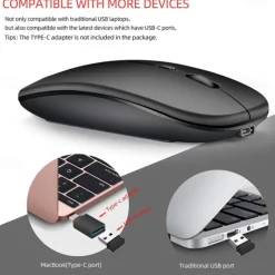 Wireless Optical Mouse Mice 2.4GHz USB Receiver Portable Mini Mice Rechargeable Adjustable DPI Levels Bluetooth Mouse Mice