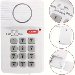 Wireless Security Alarm System for Home Garage & Shed - Includes Door & Window Keypad Battery Powered (3 AA Batteries Not Included)