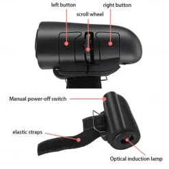 Wireless Travel Mouse Optical Ring Mice Ergonomic Finger Handheld Bluetooth Mouse Compatible 1600DPI 2.4G