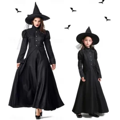Witch Dress Cosplay Costume Hat Kid's Adults' Women's Girls' Halloween Carnival Masquerade Easy Carnival Costume for Walpurgis Night
