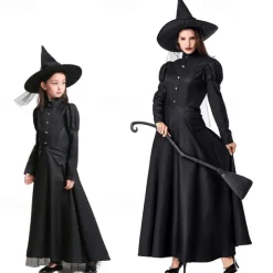 Witch Dress Cosplay Costume Hat Kid's Adults' Women's Girls' Halloween Carnival Masquerade Easy Carnival Costume for Walpurgis Night