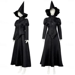 Witch Fairy Elphaba Outfits Costume Walpurgis Night Movie TV Theme Costumes Movie Cosplay for Women's Adults' Halloween Carnival Mardi Gras Performance Party Stage