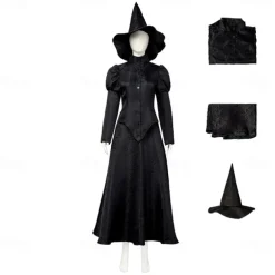 Witch Fairy Elphaba Outfits Costume Walpurgis Night Movie TV Theme Costumes Movie Cosplay for Women's Adults' Halloween Carnival Mardi Gras Performance Party Stage