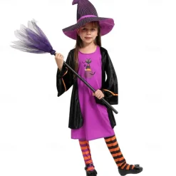 Witch Halloween Cosplay Costume Masquerade Walpurgis Night Kid's Girls' Carnival Masquerade Party / Evening Easy Halloween Costumes Dress Up