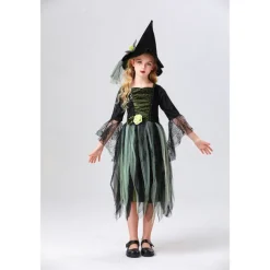 Witch Halloween Dress Cosplay Costume Walpurgis Night Cosplay Kid's Girls' Carnival Masquerade Mardi Gras Performance Party Halloween Easy Halloween Costumes Dress Up