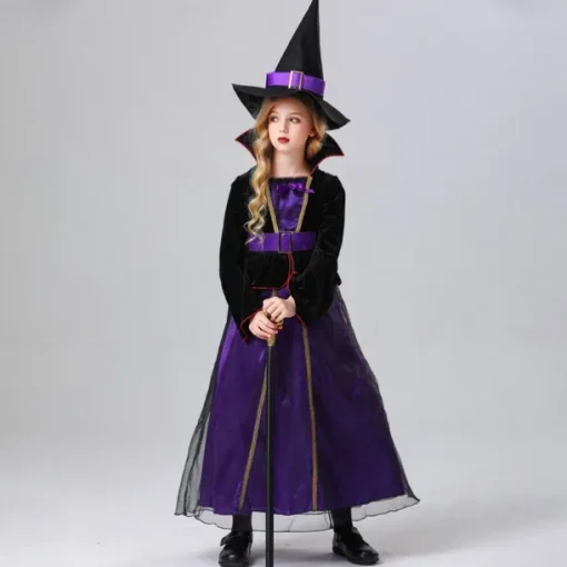 Witch Halloween Dress Cosplay Costume Walpurgis Night Cosplay Kid's Girls' Halloween Carnival Masquerade Party / Evening Easy Halloween Costumes Dress Up