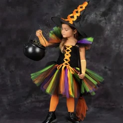 Witch Halloween Dress Cosplay Costume Tutu Walpurgis Night Cosplay Kid's Girls' Carnival Masquerade Mardi Gras Performance Party Halloween Easy Halloween Costumes Dress Up