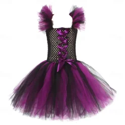 Witch Halloween Dress Cosplay Costume Tutu Walpurgis Night Cosplay Kid's Girls' Carnival Masquerade Mardi Gras Performance Party Halloween Easy Halloween Costumes Dress Up