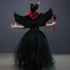 Witch Maleficent Devil Halloween Dress Cosplay Costume Tutu Walpurgis Night Cosplay Kid's Girls' Carnival Masquerade Mardi Gras Performance Party Halloween Easy Halloween Costumes Dress Up