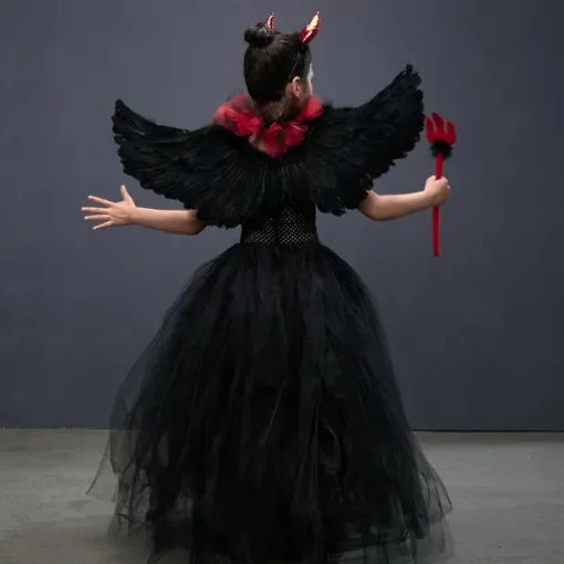 Witch Maleficent Devil Halloween Dress Cosplay Costume Tutu Walpurgis Night Cosplay Kid's Girls' Carnival Masquerade Mardi Gras Performance Party Halloween Easy Halloween Costumes Dress Up