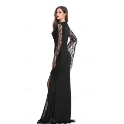 Witch Morticia Addams Halloween Dress Addams family Walpurgis Night Punk & Gothic Adults' Women's Party / Evening Easy Halloween Costumes Dress Up