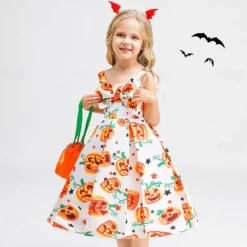 Witch Pumpkin Halloween Dress Costume Walpurgis Night Dress Up Kid's Women's Carnival Party / Evening Easy Halloween Costumes Dress Up