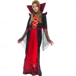 Witch Vampire Movie / TV Theme Costumes Halloween Cosplay Costume Party Costume Masquerade Walpurgis Night Outfits Cosplay Kid's Girls' Masquerade Performance Party Halloween Easy Halloween Costumes