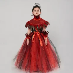Witch Vampire Scarlet Witch Halloween Outfits Fancy Costume Walpurgis Night Kid's Girls' Carnival Performance Party Easy Halloween Costumes Dress Up