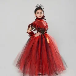Witch Vampire Scarlet Witch Halloween Outfits Fancy Costume Walpurgis Night Kid's Girls' Carnival Performance Party Easy Halloween Costumes Dress Up