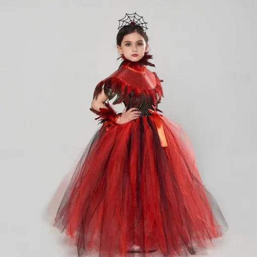 Witch Vampire Scarlet Witch Halloween Outfits Fancy Costume Walpurgis Night Kid's Girls' Carnival Performance Party Easy Halloween Costumes Dress Up