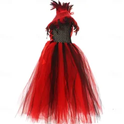 Witch Vampire Scarlet Witch Halloween Outfits Fancy Costume Walpurgis Night Kid's Girls' Carnival Performance Party Easy Halloween Costumes Dress Up