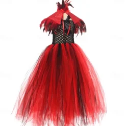 Witch Vampire Scarlet Witch Halloween Outfits Fancy Costume Walpurgis Night Kid's Girls' Carnival Performance Party Easy Halloween Costumes Dress Up
