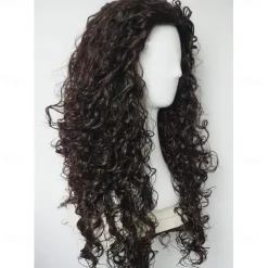 Witch Wig Men's Wig Long Curly Wig Black Synthetic Wigs Cosplay adult Halloween Wigs