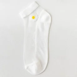 Women Daisy Sheer Socks,Womens Girls Lace Sheer Ankle Sock Thin Mesh Cotton Socks Transparent See Through Tull Low Cut Sock