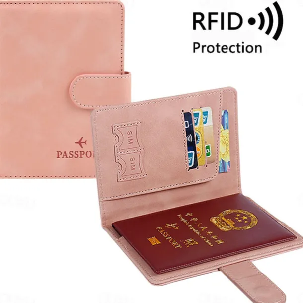 Women Men RFID Vintage Business Passport Covers Holder Multi-Function ID Bank Card PU Leather Wallet Case Travel Accessories
