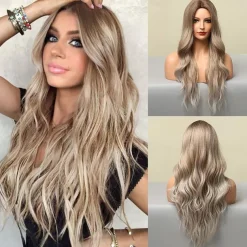Women Peacock Blue Green Wig Long Curly Wavy Wigs for Girl 29.5 Inch Colorful Wig Cosplay Costume Party Fluffy Wig Synthetic Charming Heat Friendly Ombre Wig Halloween Wigs St.Patrick's Day Wigs