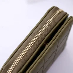 Women PU Leather Short Wallets Female Plaid Purses Nubuck Card Holder Wallet Small Zipper Wallet with Coin Purse for Women