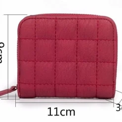 Women PU Leather Short Wallets Female Plaid Purses Nubuck Card Holder Wallet Small Zipper Wallet with Coin Purse for Women