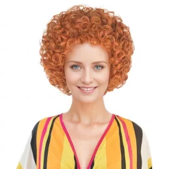 Women Rope Short Curly Red Brown Hair Wig Halloween Cosplay Party Wigs