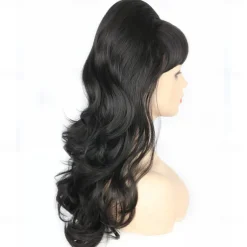 Women Wigs Black Beehive Wigs Bouffant Wig Long Wavy Carnival 60s 70s Costume Party Wig Halloween Wigs