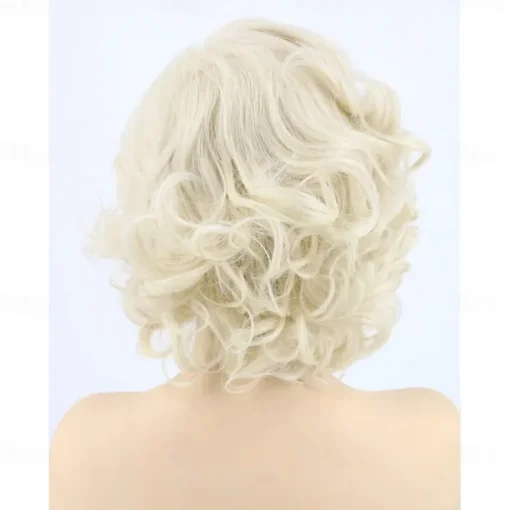 Women Wigs Platinum Blonde Short Curly Carnival Costume Cosplay Wig Halloween Wigs