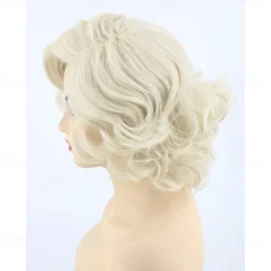 Women Wigs Platinum Blonde Short Curly Carnival Costume Cosplay Wig Halloween Wigs