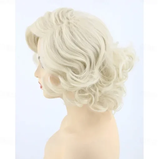 Women Wigs Platinum Blonde Short Curly Carnival Costume Cosplay Wig Halloween Wigs