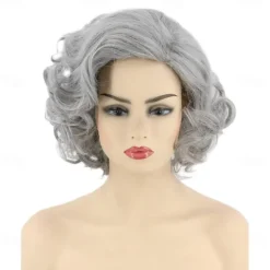 Women Wigs Platinum Blonde Short Curly Carnival Costume Cosplay Wig Halloween Wigs