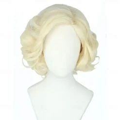 Women Wigs Platinum Blonde Short Curly Carnival Costume Cosplay Wig Halloween Wigs