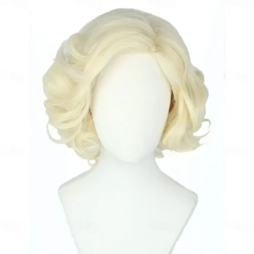 Women Wigs Platinum Blonde Short Curly Carnival Costume Cosplay Wig Halloween Wigs