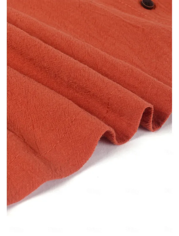 Women's 100% Cotton Shirt Patchwork Casual Daily Weekend Solid Casual Linen Like Short Sleeve Crew Neck Round Neck White Summer Spring