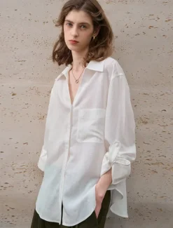 Women's 100% Linen Shirt Solid Color Elegant Vintage Daily Long Sleeve Shirt Collar Regular Tops Work Daily Holiday Light Yellow Big white Summer Spring Fall