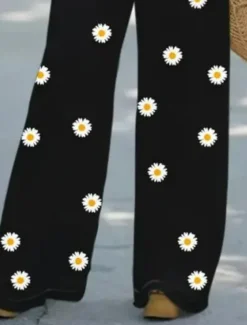 Women's 2 Pieces Basic Neon & Bright Shirt Blouse 3/4 Length Sleeve V Neck Floral Print Casual Linen Like Black Summer Regular Fit