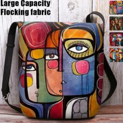 Women's Abstract Art Crossbody Bag – Colorful Cubist Print Shoulder Purse for Artists, Creative Professionals, and Casual Outings