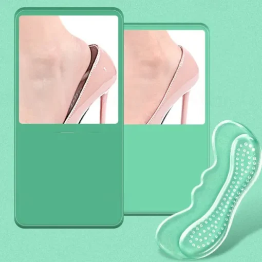 Women's Anti-Slip Gel Heel Cushion Inserts – Transparent Silicone Shoe Pads for Blister Prevention & Comfort – Ideal for High Heels, Flats & Loafers
