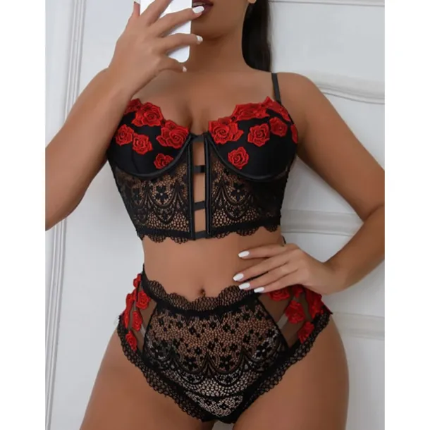 Women's Backless Sexy Erotic Sexy Lingerie Sexy Bodies Nightwear - Spandex Color Block Sexy Lingerie Set Home Outfits