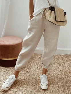 Women's Baggy Pants Solid Comfort Full Length Drawstring Side Pockets Baggy Comfort Inelastic Casual Daily Black White Blue Green Summer Spring Fall Regular Fit