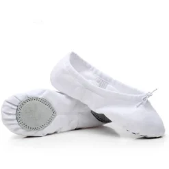 Women's Ballet Shoes Practice Flat Sneaker Practice Gore Elastic Band Slip-on Kid's Black White Red