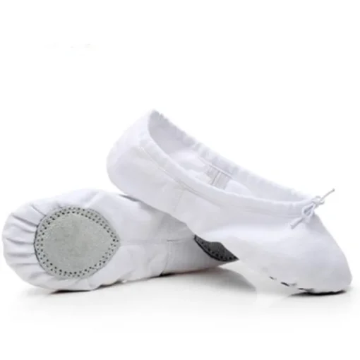 Women's Ballet Shoes Practice Flat Sneaker Practice Gore Elastic Band Slip-on Kid's Black White Red