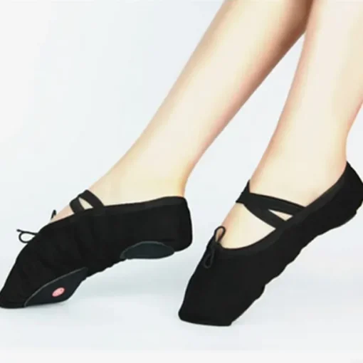Women's Ballet Shoes Practice Flat Sneaker Practice Gore Elastic Band Slip-on Kid's Black White Red