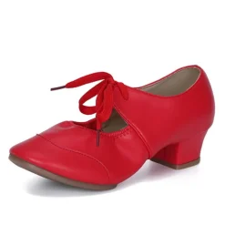 Women's Ballroom Dance Shoes Modern Dance Shoes Practice Heel Solid Color Cuban Heel Silver Black White